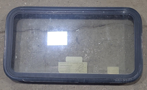 Used Black Radius Emergency Opening Window : 35 1/2" W X 18 3/4" H X 1 3/4" D - Young Farts RV Parts