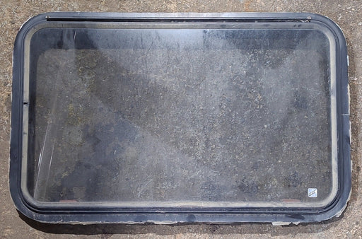 Used Black Radius Emergency Opening Window : 35 1/2" W x 21 3/4" H x 1 5/8" D - Young Farts RV Parts