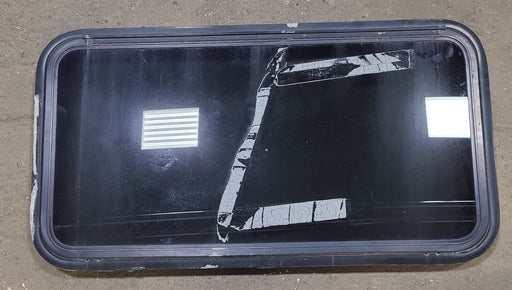 Used Black Radius Emergency Opening Window : 41 3/8" W X 21 1/4" H X 2" D - Young Farts RV Parts