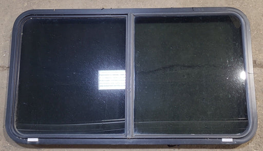 Used Black Radius Opening Window : 45 1/4" W x 25 1/2" H x 1 7/8" D - Young Farts RV Parts