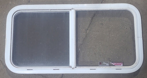 Used White Radius Opening Window : 35 1/2" W x 17 1/2" H x 1 7/8" D - Young Farts RV Parts
