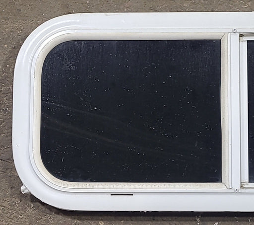 White Radius Opening Window : 27 1/2" W X 11 1/2" H X 3/4" D - Young Farts RV Parts