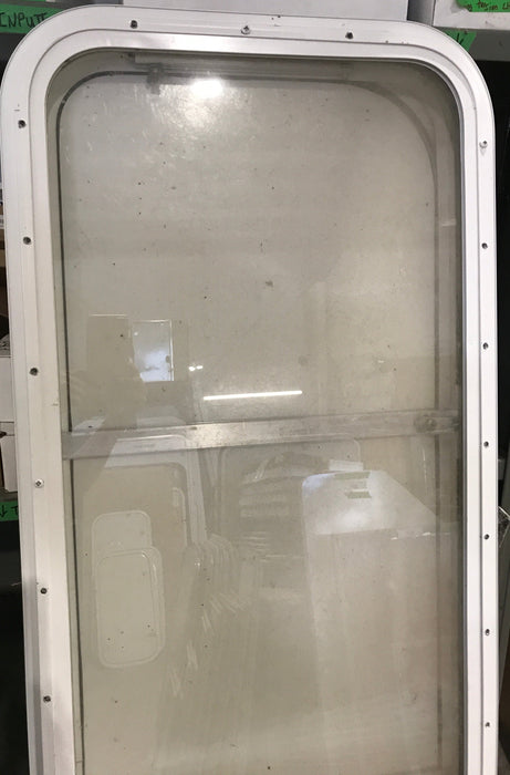Used Radius Opening Rock Guard Covered Window: 59 1/2"  X 17 1/2"  X 1 1/2" D