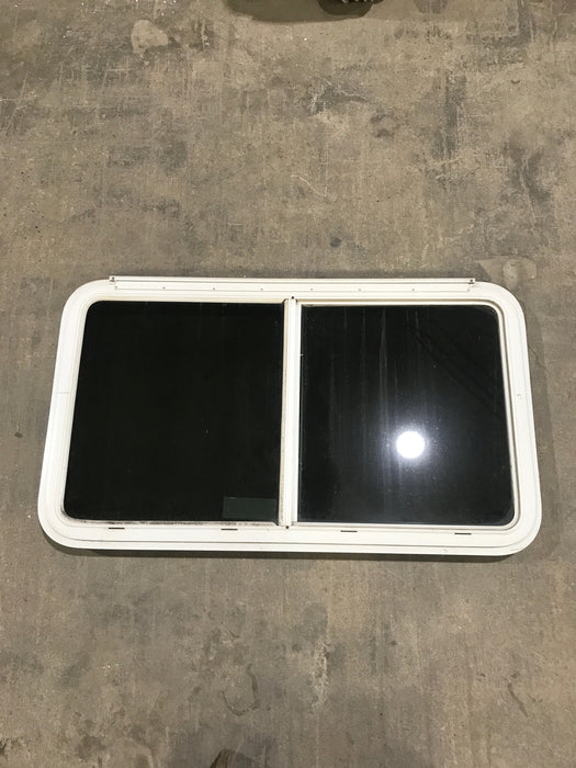 Used White Radius Opening Window : 45 1/4" W x 25 1/2" H x 2" D