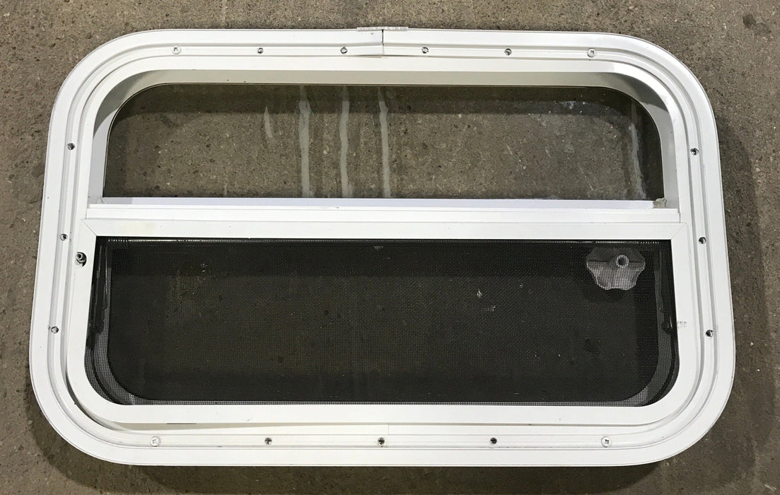 Used White Radius Opening Window : 23 1/4" W X 14 1/2" H X 1 1/2" D