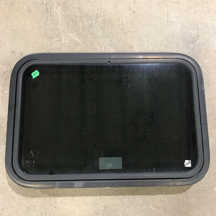 Used Black Radius Emergency Opening Window : 29.5" X 19.5" X 1.5"