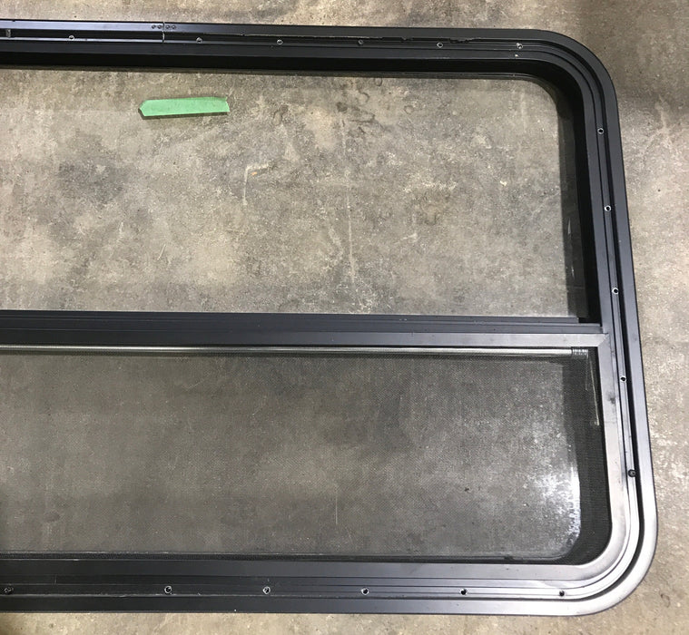 Used Black Radius Opening Window : 45 1/2" W x 25 1/2" H x 2" D