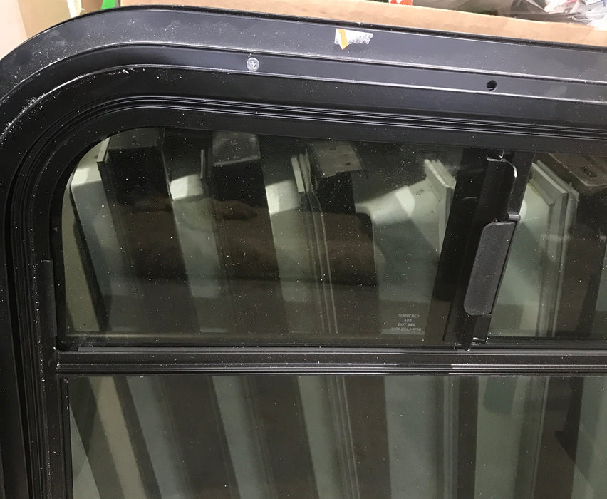 Used Black Radius Emergency Opening Window : 35 3/4" W x 36" H x 3/4"