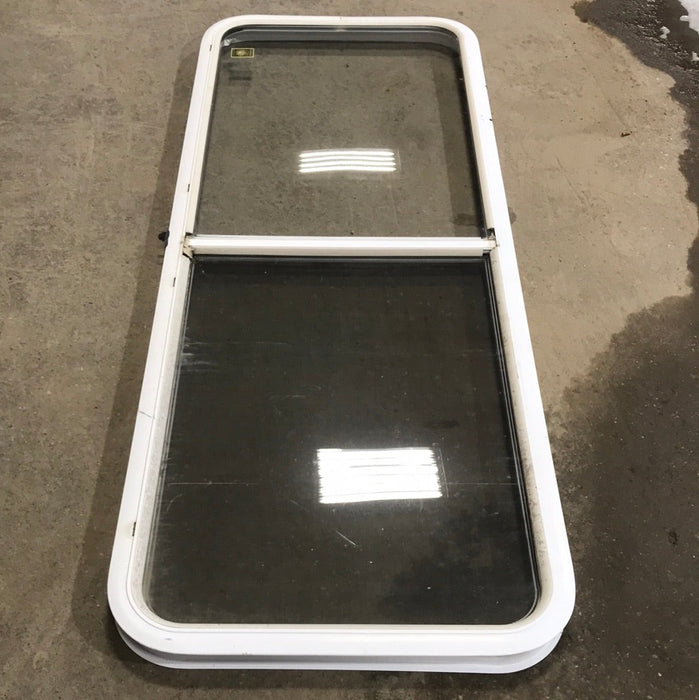 Used White Radius Opening Window : 59 1/2" W X 22" H X 2" D