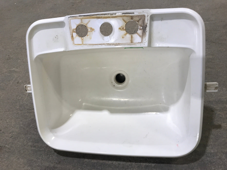 Used Bathroom Sink, Bone - 14 1/2" x 12 1/2" x 5" D