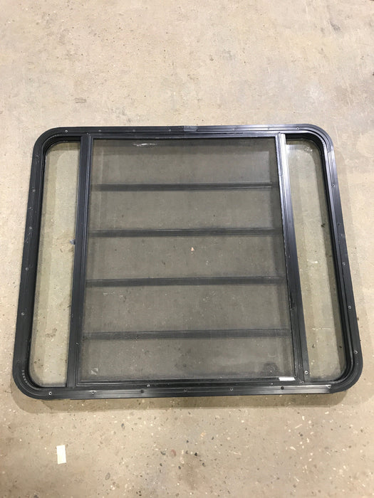 Used Black Radius Opening Window : 45 1/2" W x 35 3/4" H x 2" D