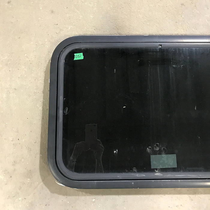 Used Black Radius Emergency Opening Window : 29.5" X 19.5" X 1.5"