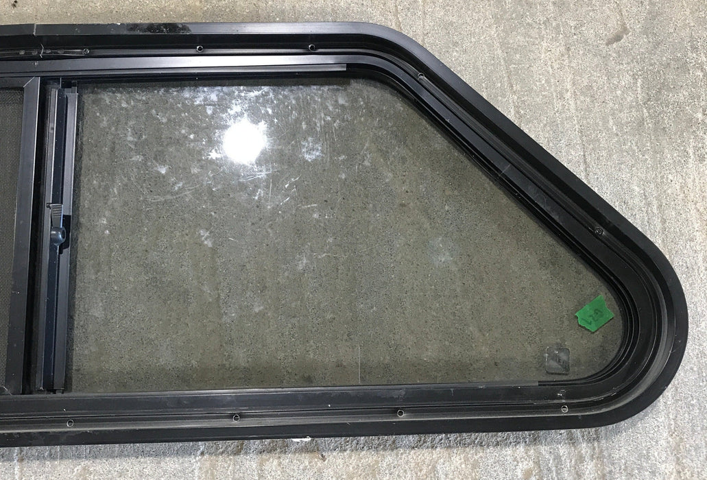 Used Slanted Black Radius Opening Window : 36 3/4" W x 13 1/2" H x 2" D