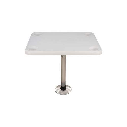 SPRINGFIELD Boat Table - 28" L x 16" W Table Top; 27" Fixed Height; Rectangular; White - 1690107