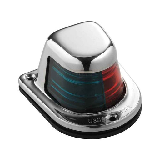 1 - Mile Deck Mount, Bi - Color Red/Green Combo Sidelight - 12V - Stainless Steel Housing - Young Farts RV Parts
