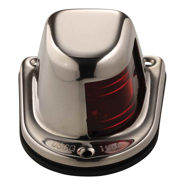 1 - Mile Deck Mount, Red Sidelight - 12V - Stainless Steel Housing - Young Farts RV Parts