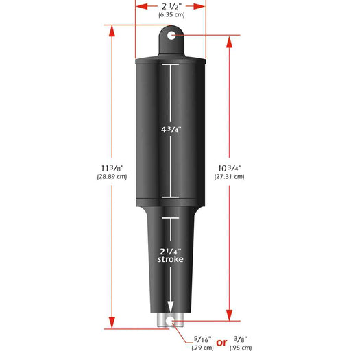 101XD Extreme Duty Actuator - 12V - 2 - 1/4" Stroke - 5/16" Hardware - Young Farts RV Parts