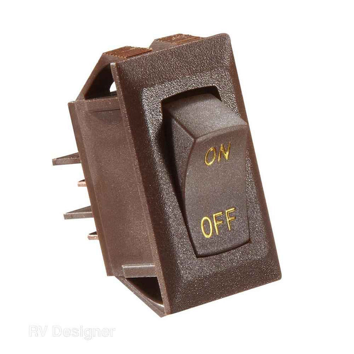 10A Brown Rocker Switch w/Gold - Young Farts RV Parts