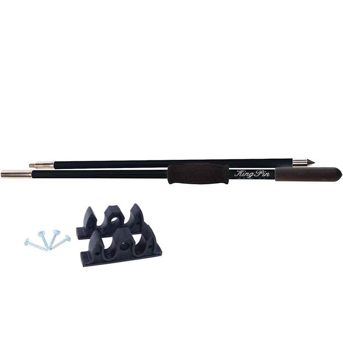 12' King Pin Anchor Pole - 2 - Piece - Black - Young Farts RV Parts