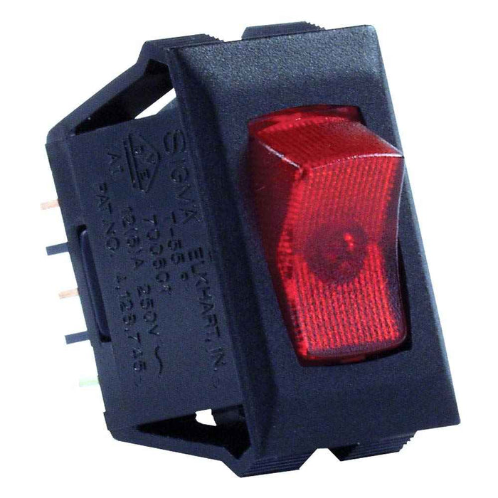 120V Black w/Red Lamp On/Off Single - Young Farts RV Parts