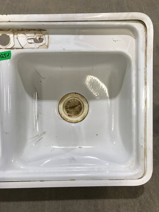 Used Double Kitchen Sink 33” W x 19” L