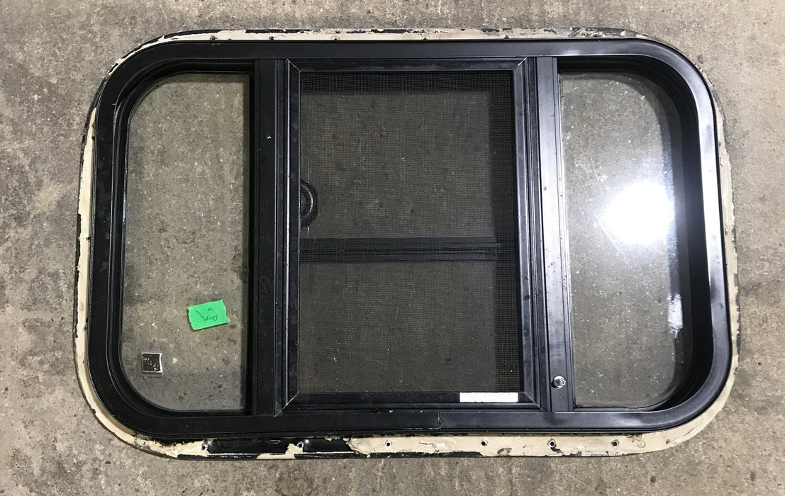 Used Black Radius Opening Window : 24 1/2" W x 16" H x 1 1/2"