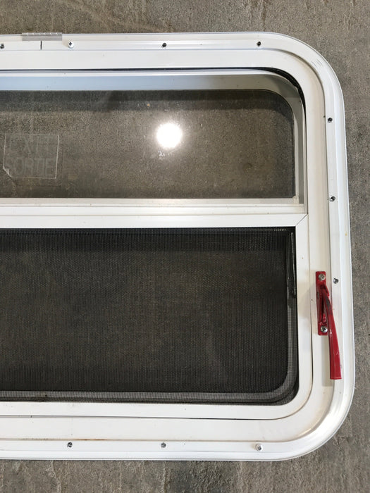 Used White Radius Emergency Opening Window : 29 1/4" W x 19 1/2" H x 1 1/2" D