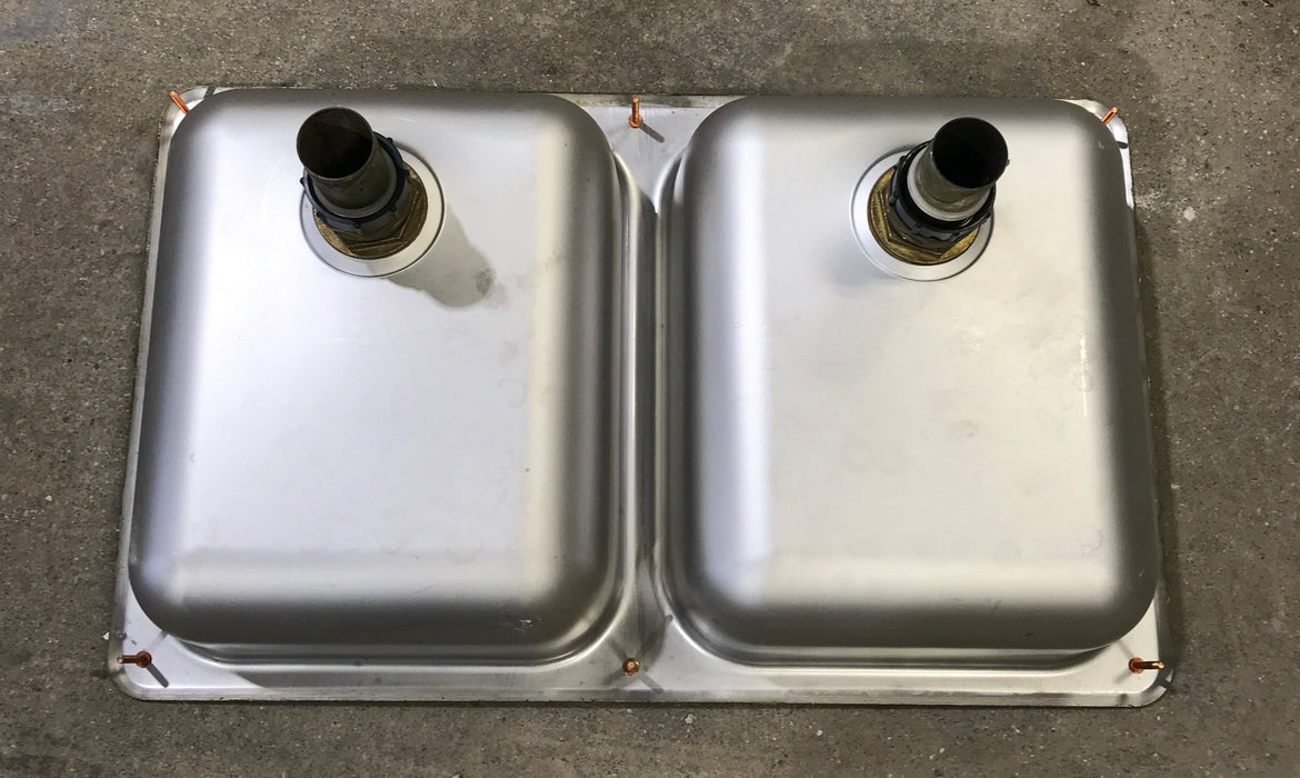 Used Double Kitchen Sink 25” W X 15 1/2” L