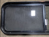 Used Slanted Black Radius Opening Window : 15 1/4" H X 48" W  X 2" D - Young Farts RV Parts