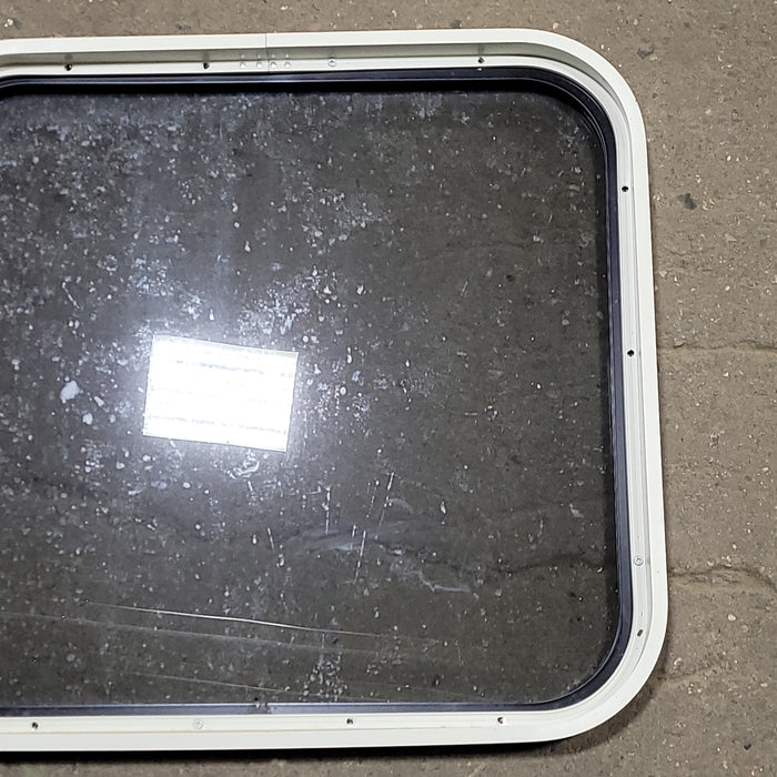 Used Black Radius Non-Opening Window : 23 1/4" W X 21 3/4" H X 1 3/8" D
