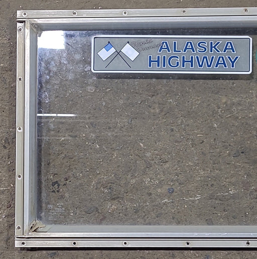 Used Silver Square Non Opening Window: 22" W x 15" H x 3/4" D - Young Farts RV Parts