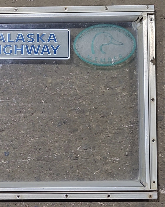 Used Silver Square Non Opening Window: 22" W x 15" H x 3/4" D - Young Farts RV Parts