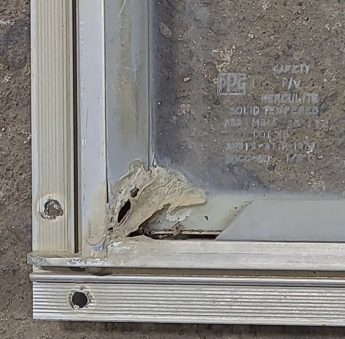 Used Silver Square Non Opening Window: 22" W x 15" H x 3/4" D - Young Farts RV Parts