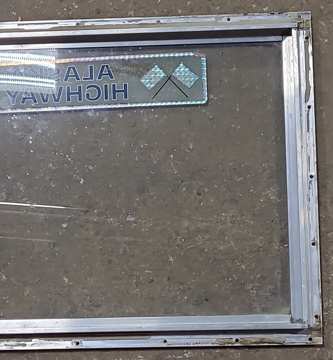 Used Silver Square Non Opening Window: 22" W x 15" H x 3/4" D - Young Farts RV Parts