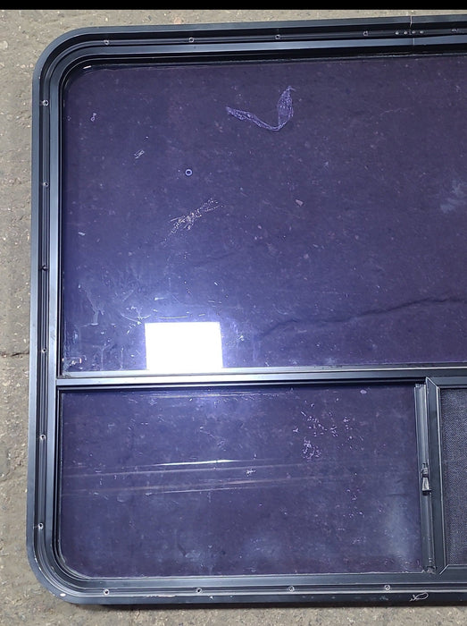 Used Black Radius Opening Window : 48 1/2" W x 35 3/4" H x 1 3/4" D