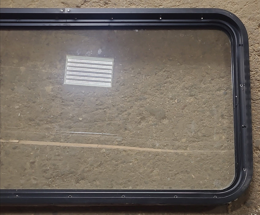 Used Black Radius Non Opening Window : 42 1/4" W x 21 3/4" H x 2" D