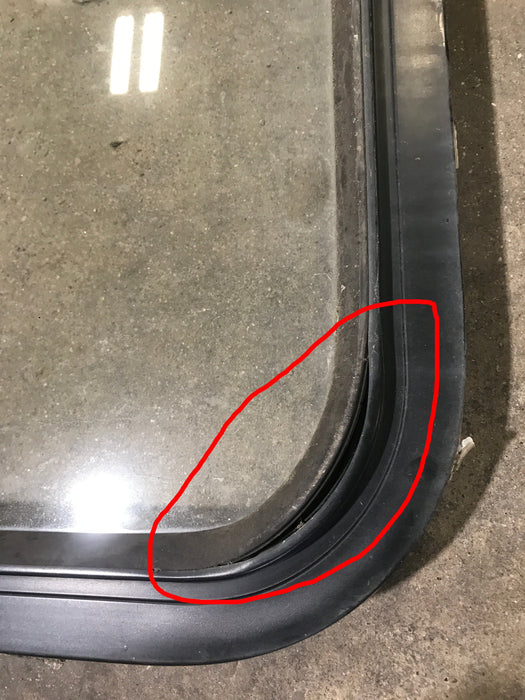 Used Black Radius Non Opening Window : 60 1/4" W x 21 3/4" H x 1 7/8" D