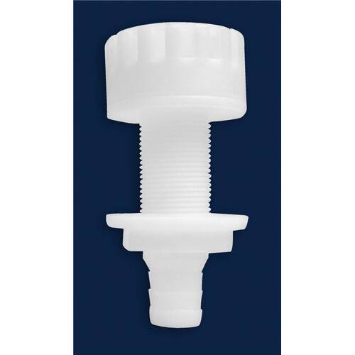 Attwood Marine Boat Scupper Adapter - Thru-Hull Connector - For 3/4" Hose - White; Single - 3886-3