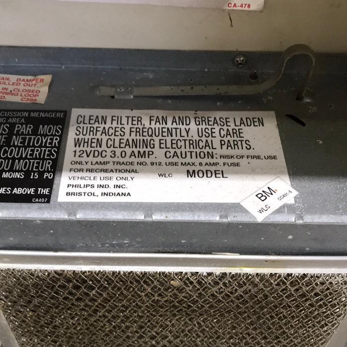 Used Phillips / Ventline RV Range Hood Fan With Tank Monitor CC431-5