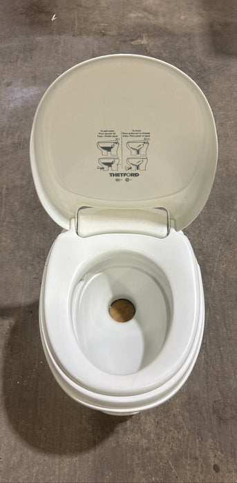 Used Thetford Toilet, High Profile, Foot Flush, Off White - Aqua-Magic V , 31652