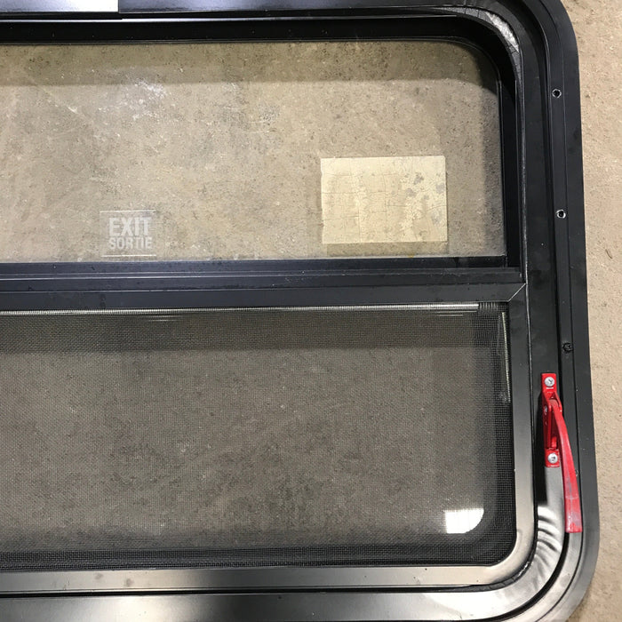 Used Black Radius Emergency Opening Window : 29.5" X 21.5" X 2"