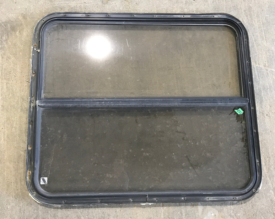 Used Black Radius Opening Window : 35 1/2" W x 30 1/4" H x 1" D