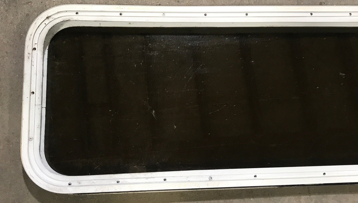 Used White Radius Non Opening Window : 45 1/2" W x 15 1/2" H x 1 7/8" D