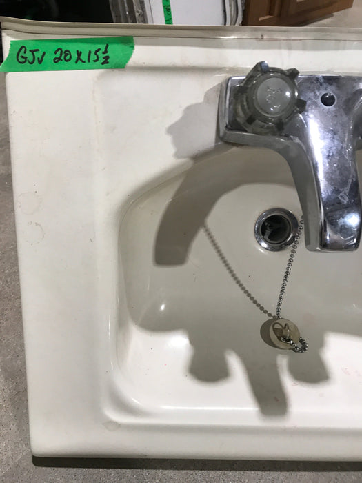 Used Bathroom Sink, Off-White - 20" X 15 1/2"