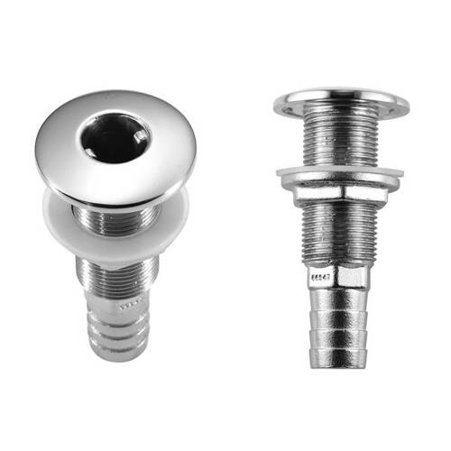 Attwood Marine Boat Scupper - Barbed Thru-Hull Connector; Stainless Steel, Single - 66547-3