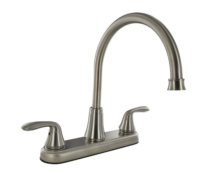 2 - Handle 4' Kitchen Faucet Brushed Nickel - Young Farts RV Parts