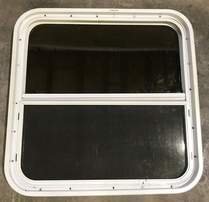 Used White Radius Opening Window : 26 1/2" W x 26 1/2" H x 2" D