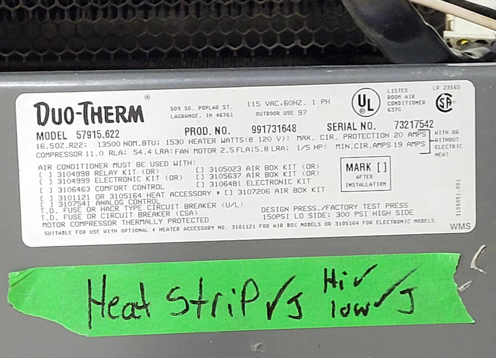 Used Duo-Therm Air Conditioner, Head Unit, 13500 BTU, Cool Only - 57915.622