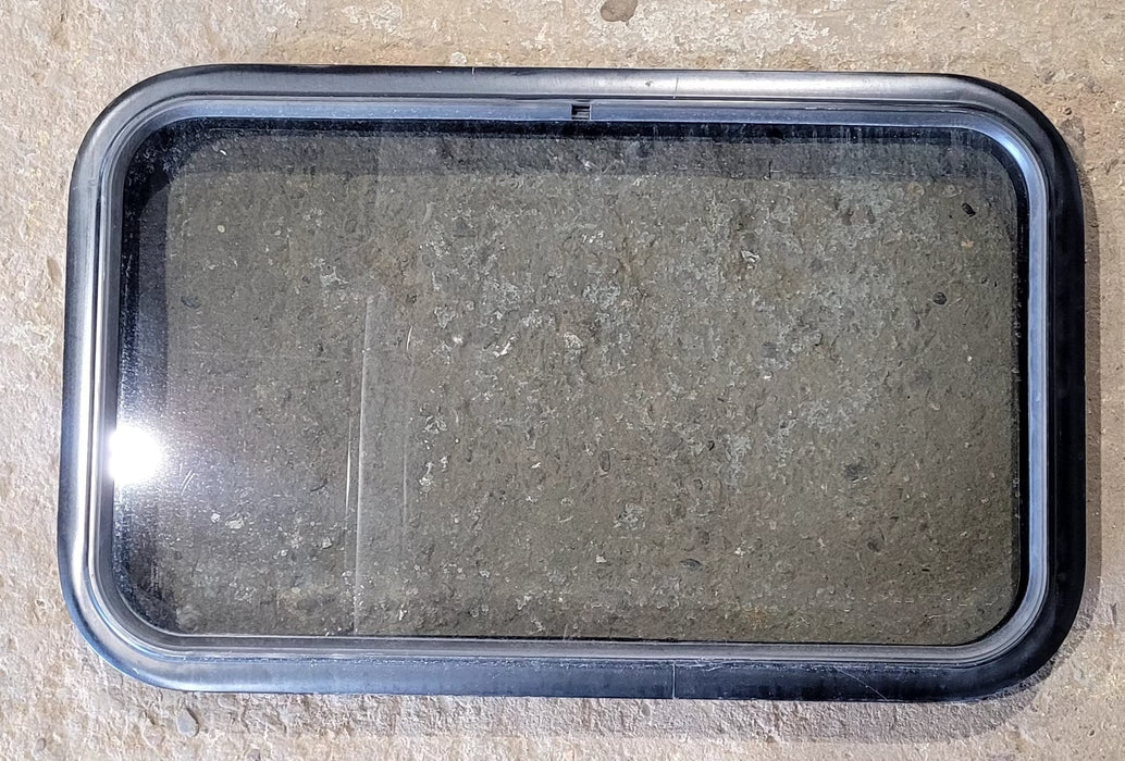 Used Black Radius Non Opening Window : 29 1/2" W x 17 1/2" H x 1 7/8" D