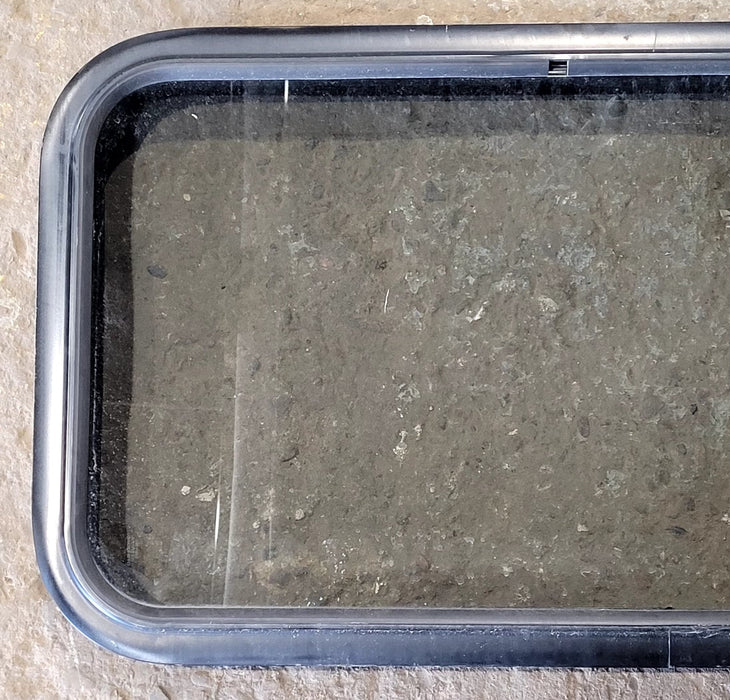 Used Black Radius Non Opening Window : 29 1/2" W x 17 1/2" H x 1 7/8" D